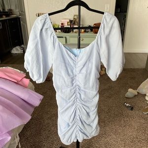Blue ruched dress